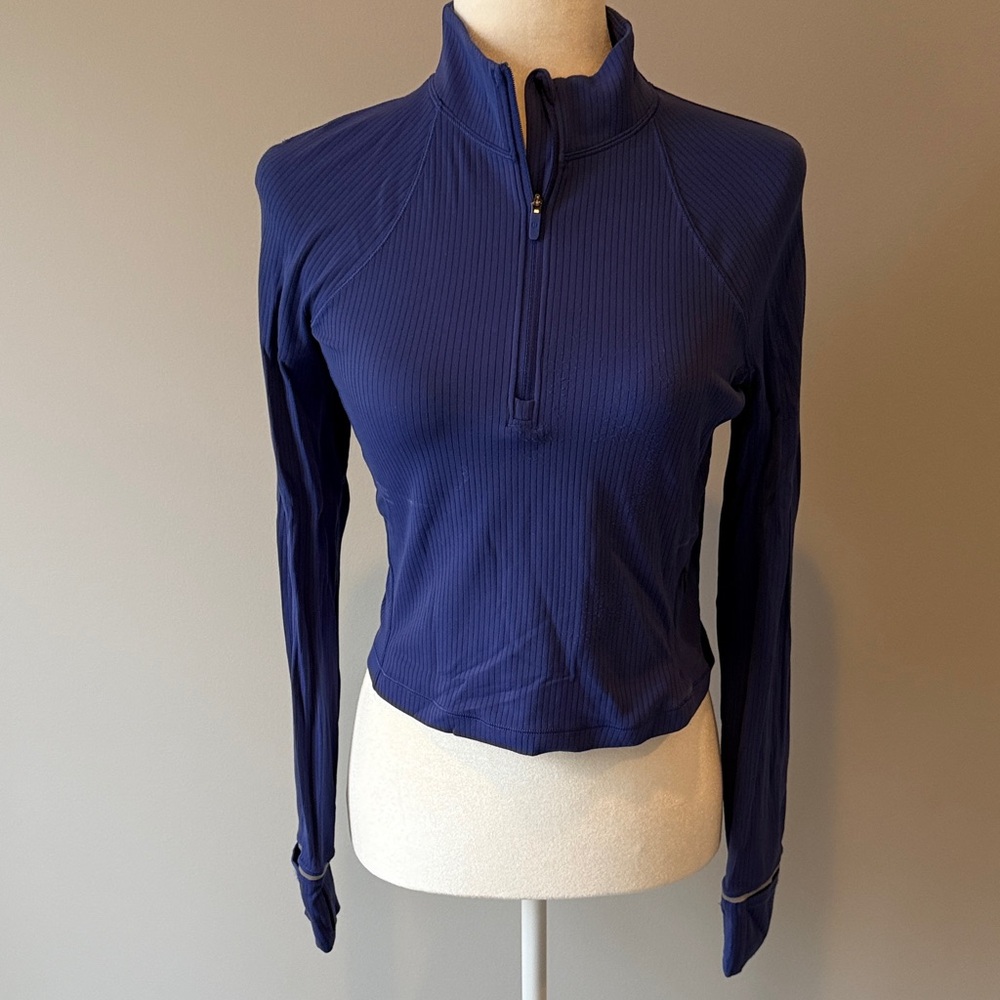 lululemon athletica blue long sleeve top